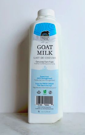 Crosswind Farm Frozen Raw Unpasteurized Goat Milk 1L