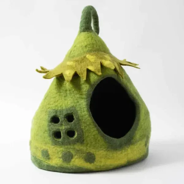 Karma Cat Wool Felt Fairy House Cave Green Karma Cat Wool Felt Fairy House Cave Green