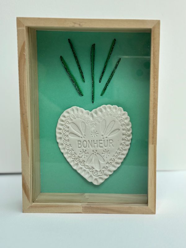CADRE EX_VOTO &quot;BONHEUR&quot; vert