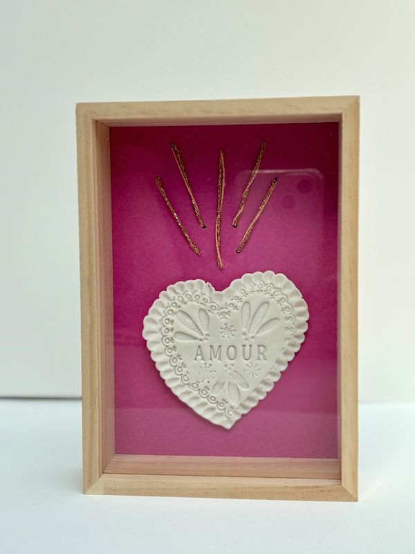 CADRE EX_VOTO &quot;AMOUR&quot; rose