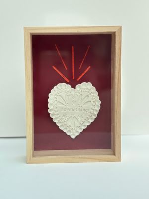 CADRE EX_VOTO "BONNE CHANCE" bordeaux