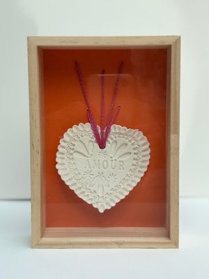 CADRE EX_VOTO &quot; AMOUR &quot; orange