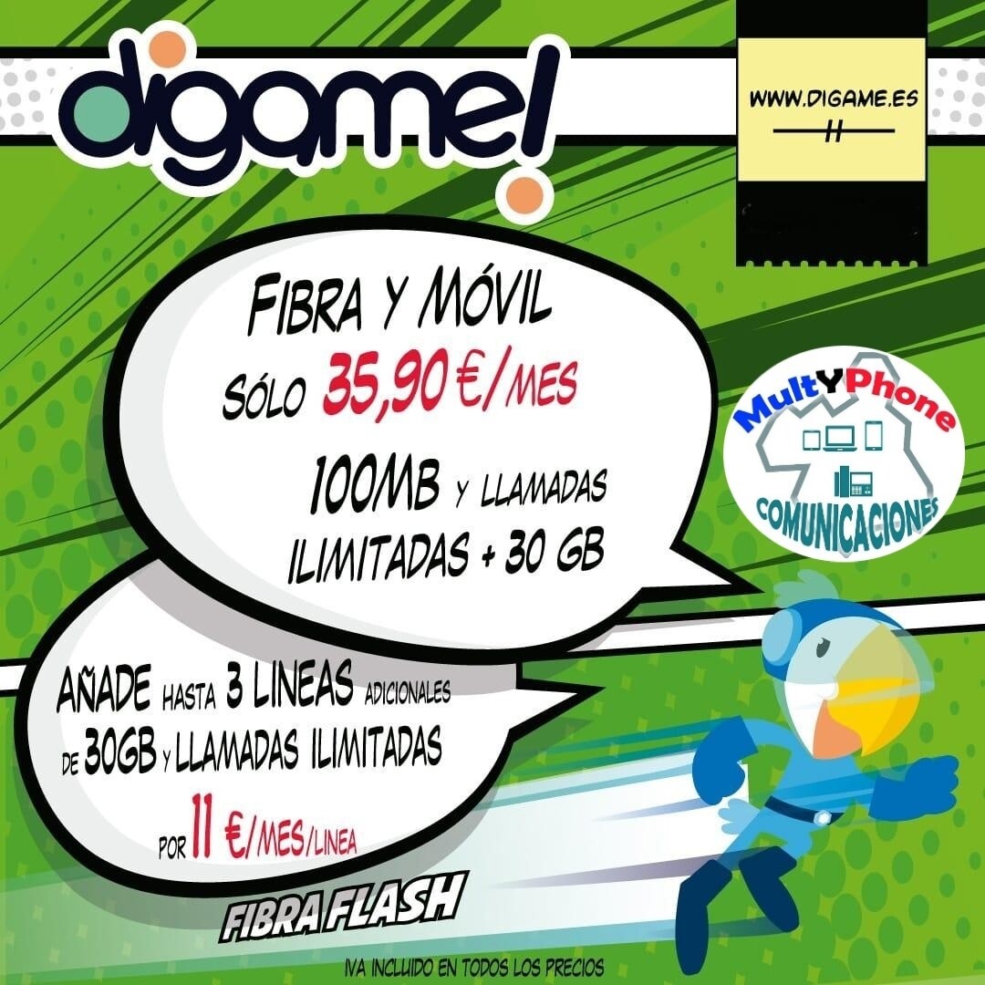 Fibra y móvil Dígame y Multyphone