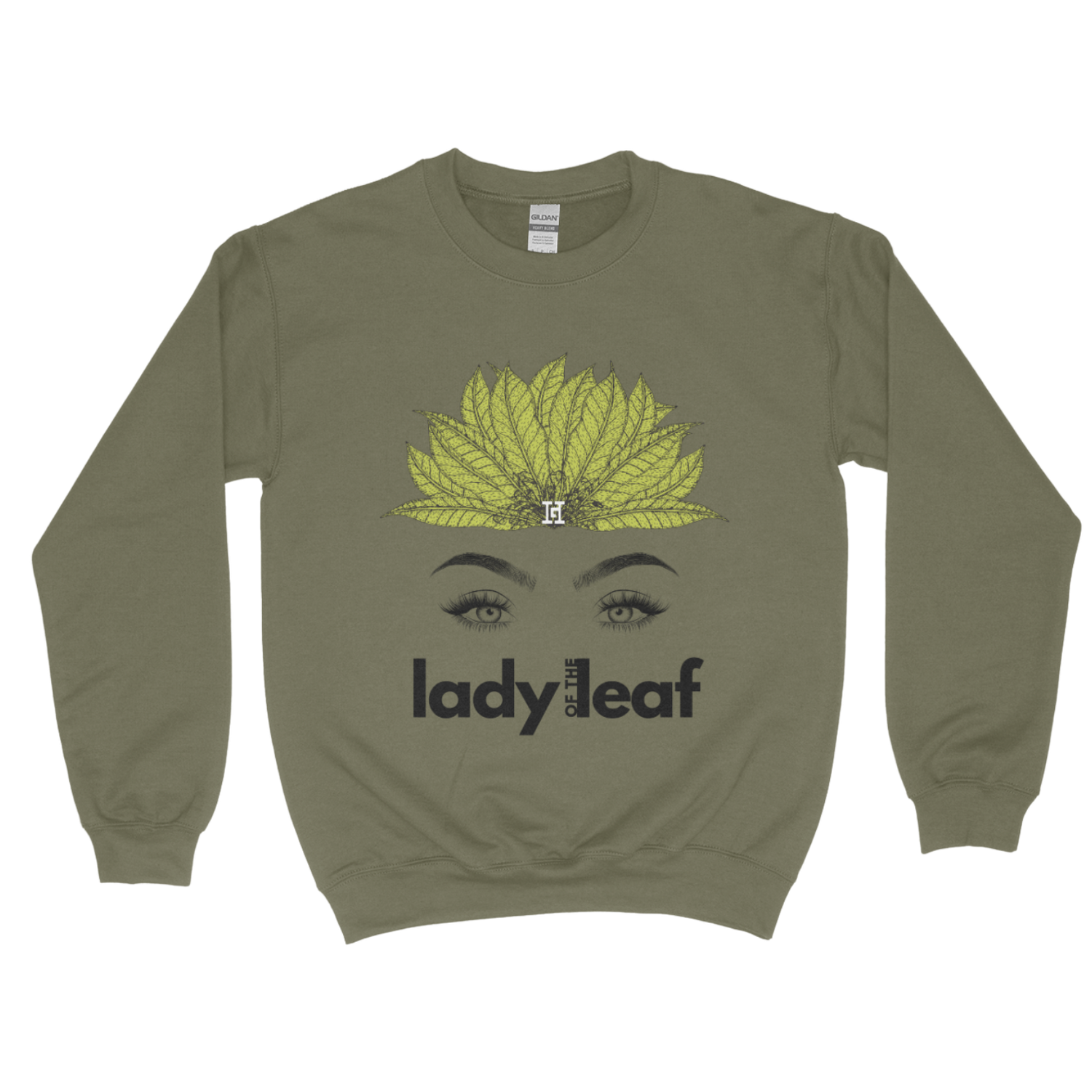 Lady of the Leaf Sweater, Color: Military Green