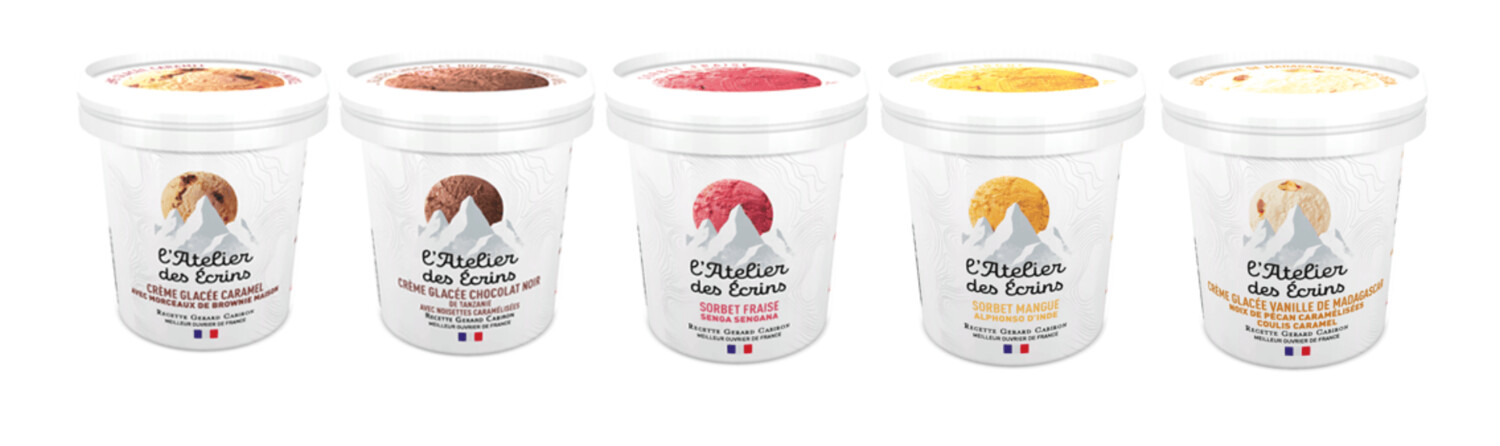 LOT DE 15 POTS DE GLACES 140ML PARFUMS AU CHOIX