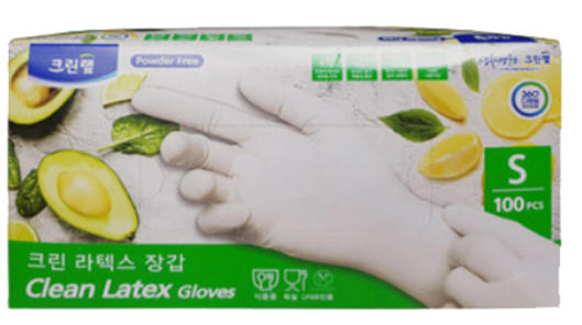 크린랲 라텍스 장갑 (소) 100PC x 12