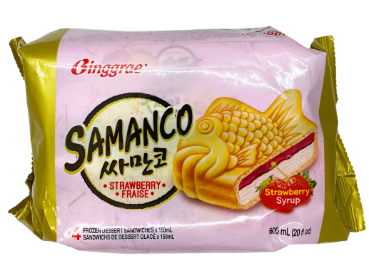 71238 Wismettac 빙그레 싸만코 Strawberry Samanco 4PC x 6