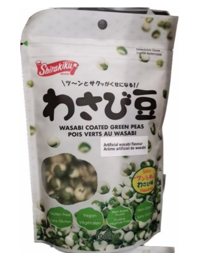 78017A Wismettac SK 완두콩 스낵 Green Peas Wasabi 100x12