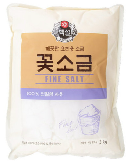 CJ 백설 꽃 소금 3KG x 6