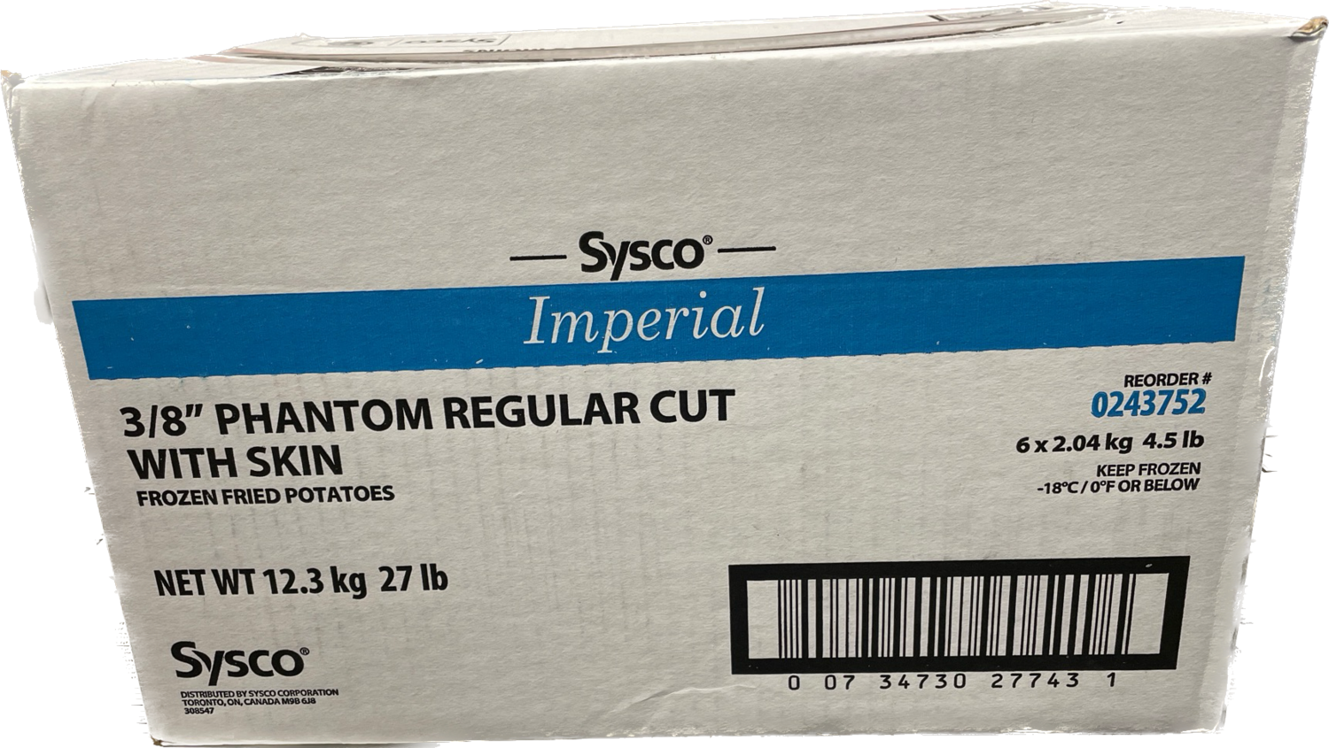 Sysco 0243752 Potato Fries Regular 3/8 Crunchy