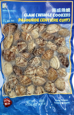 Searay Cooked Whole Clam 통 바지락 30-40 VP 400G x 20