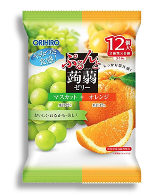 Orihiro 60816028 곤약 젤리 머스캣+오렌지 240G x 12