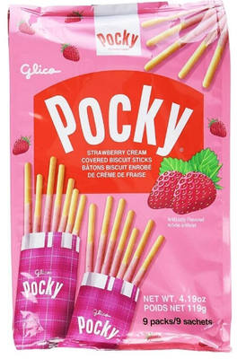69281 Wismettac Glico 포키 Pocky Strawberry 5.07OZ x