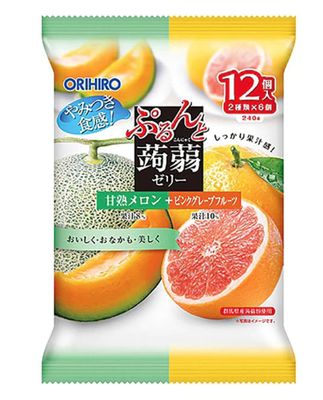 Orihiro 60816075 곤약 젤리 메론+자몽 240G x 12