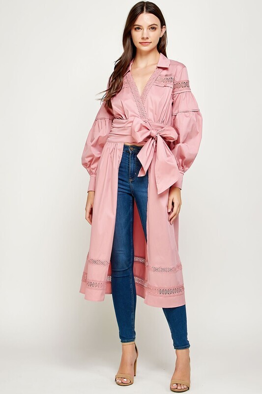 Dusty pink wrap jacket/blouse