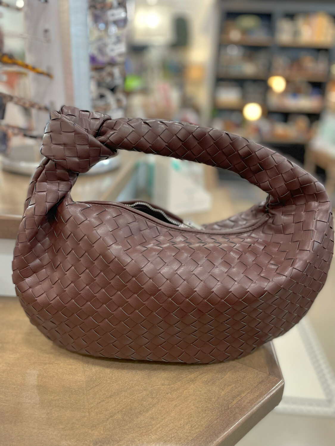 Large braided mocha  bag
