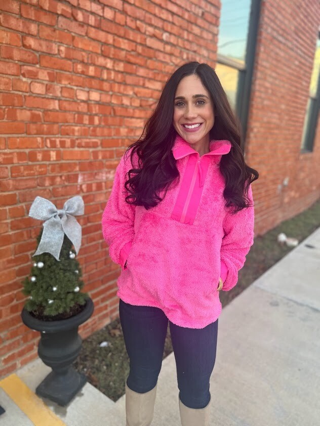 Candy Pink Fleece Pullover