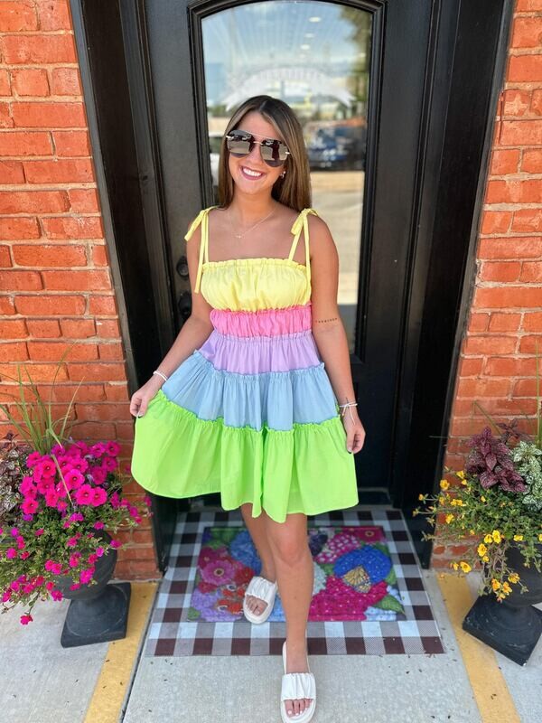Tiered Color Block Sundress