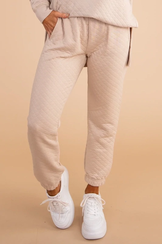 Z Supply Almond  Quilted Jogger