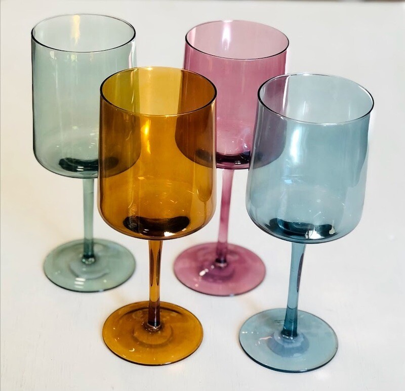 4 Color wine glass set(KM)