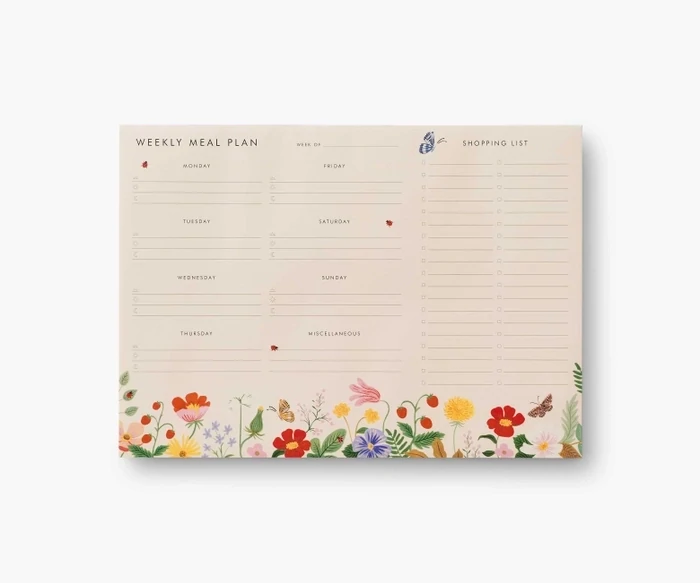 Strawberry Fields Meal Planner Notepad