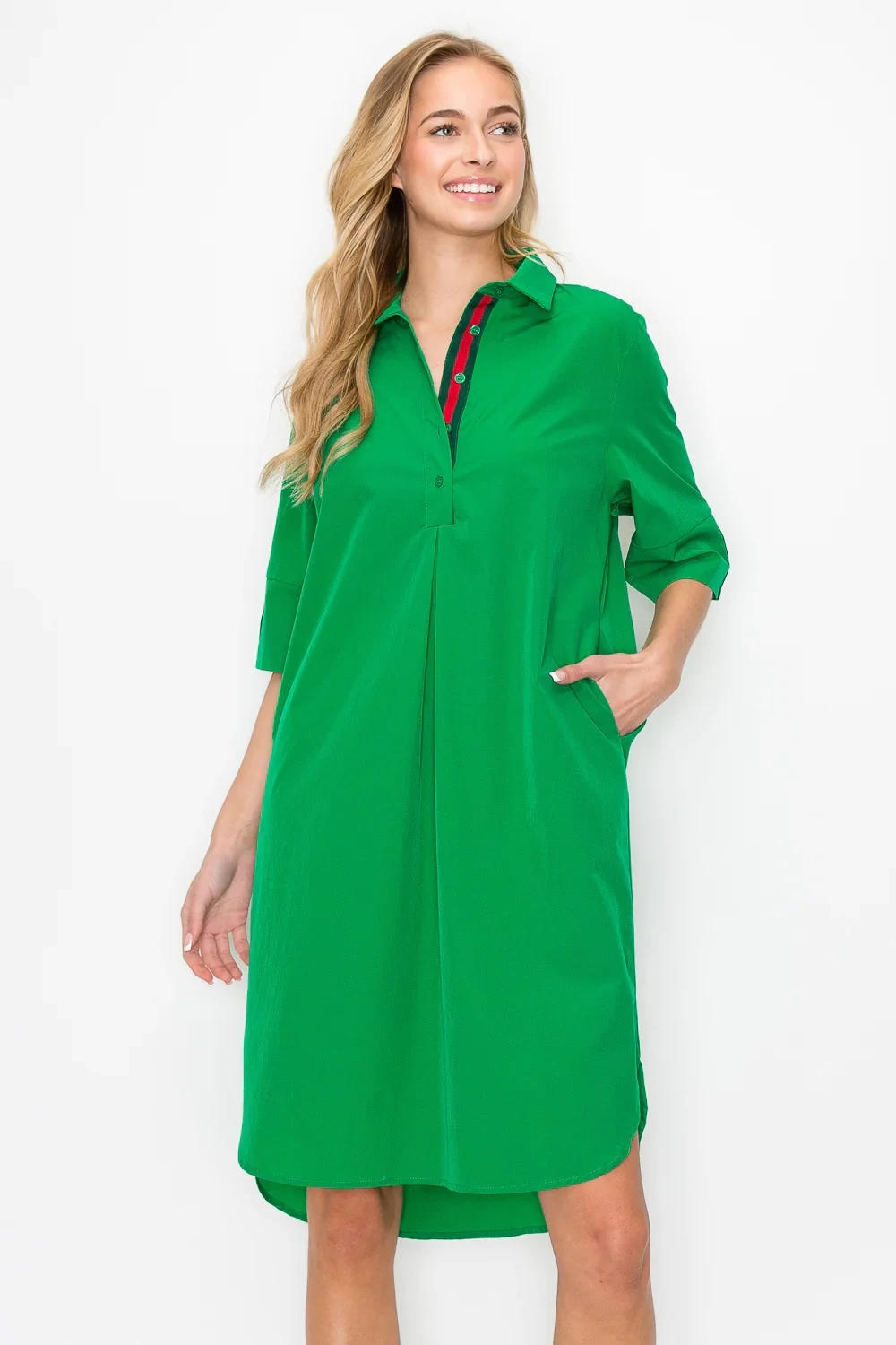 Emerald Tunic Shirt Dress