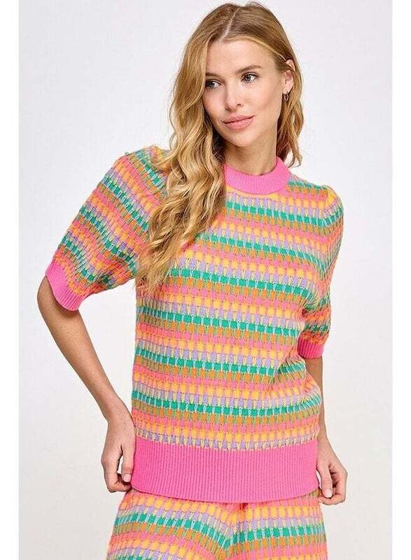 Pop of Candy Color Sweater Top