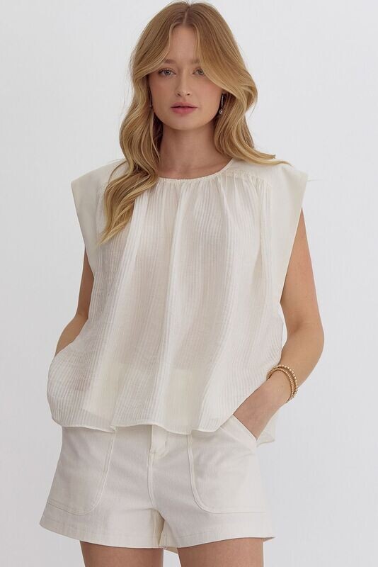 Pleated Ivory Top