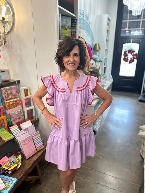 Lilac & Red Dress