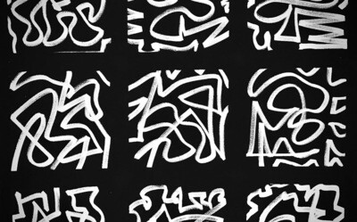 plastic table mat "black &amp; white"