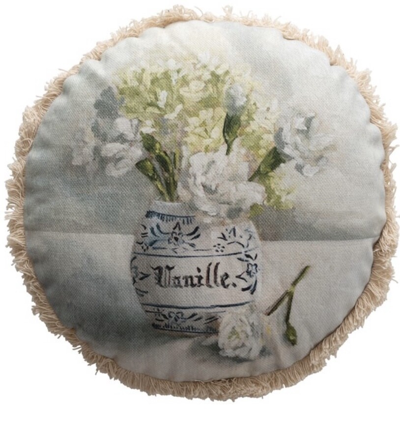 Round Floral Pillow