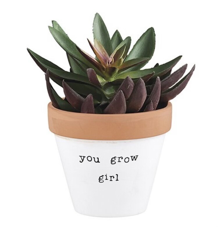 You Grow Girl Clay Pot