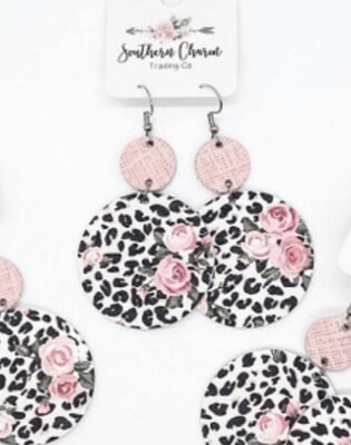 Leopard And Roses Earrings