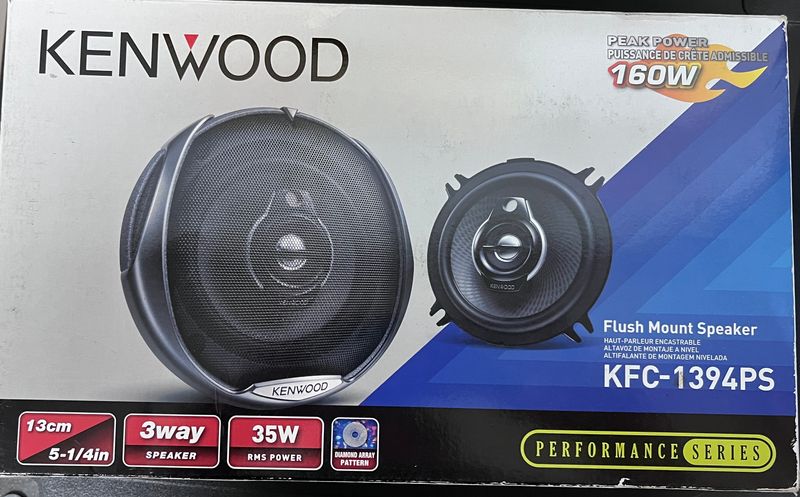 Kenwood KFC1394PS Performance Series 5-1/4 Inch 3-Way Car Speaker - Set of 2