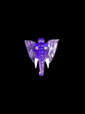 Luff Glass (FL) Elephant Pendant w/ 2mm Opal Eyes - Purple Lollipop