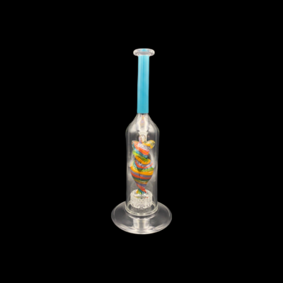 KT Scissorbaby (FL) x Diesel Glass (FL) - #39 Waterpipe Collab - Linework Rainbow w. Teal Neck