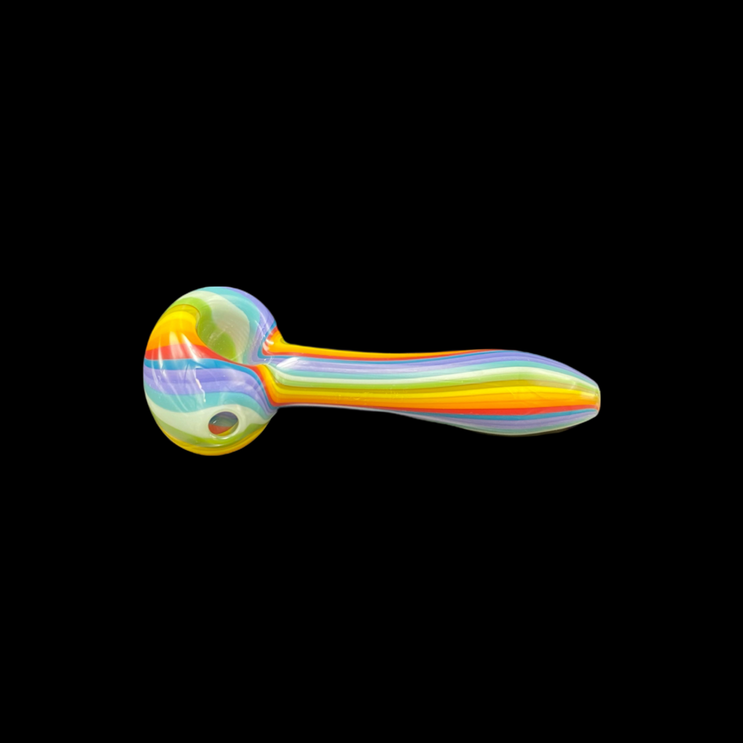 Lid Glass (FL) Handpipe -  Rainbow