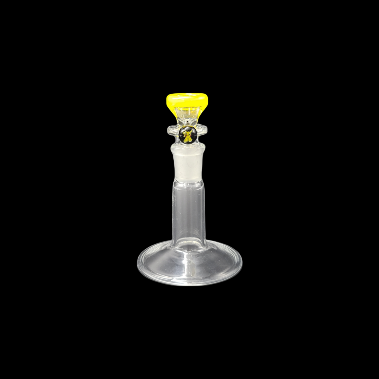Black Tuna Glass (FL) 14mm Color Accent Martini Slide - Pikachu
