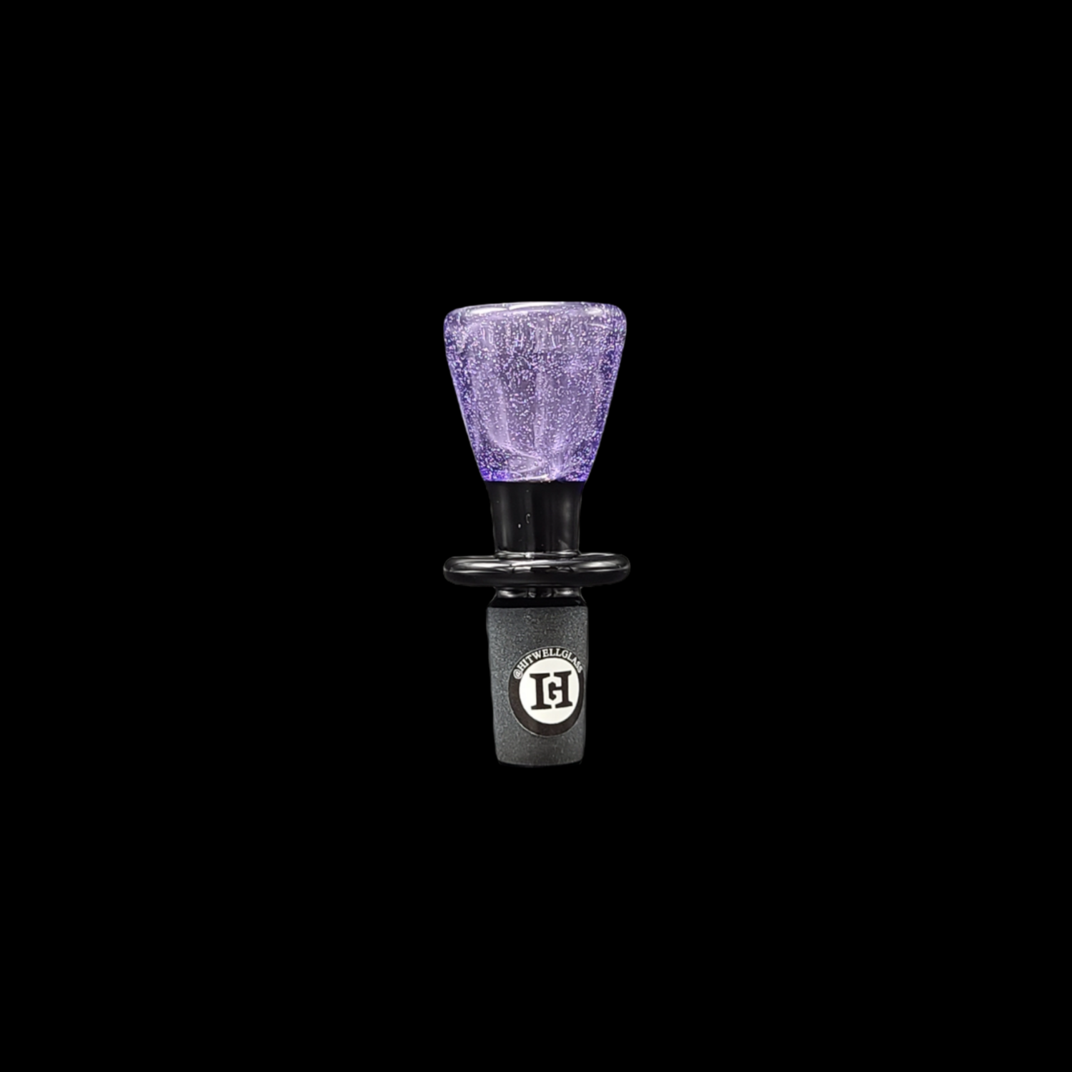 Hitwell Glass (CA) 14mm Color Martini Slide - Purple Lollypop w Black Joint