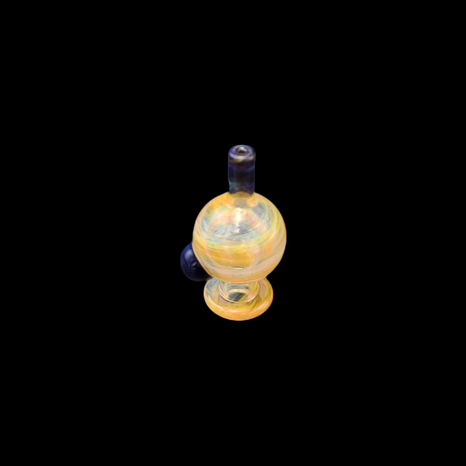 Strawberry Glass (FL) Fume Bubble Cap w Color Accent - Double Amber Purple