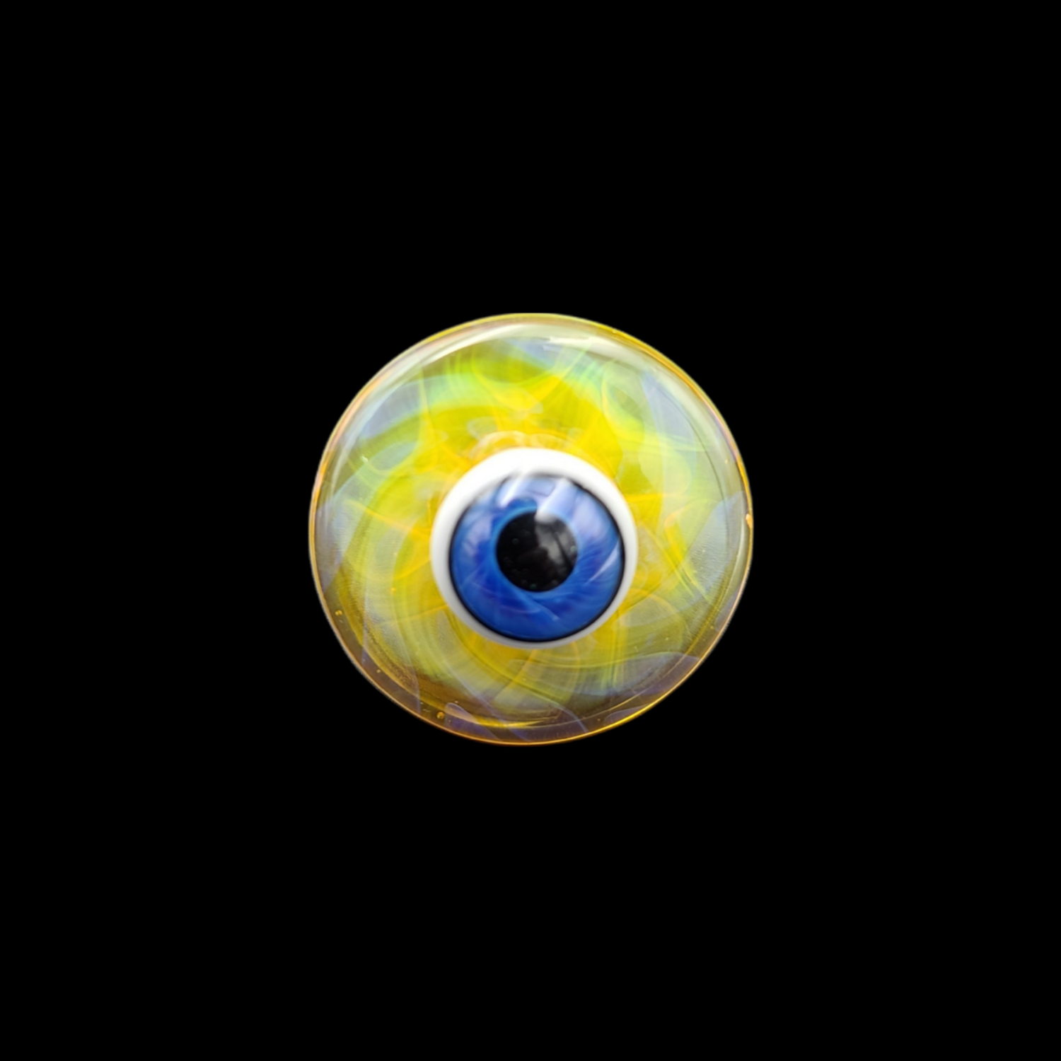 Obi Wook Glass (DE) Eyeball Spinner Cap - Yellow Honeycomb