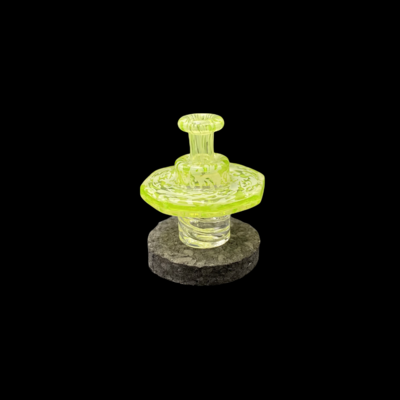 Electro B (FL) Lime Green Faceted Spinner Cap - Floral Design