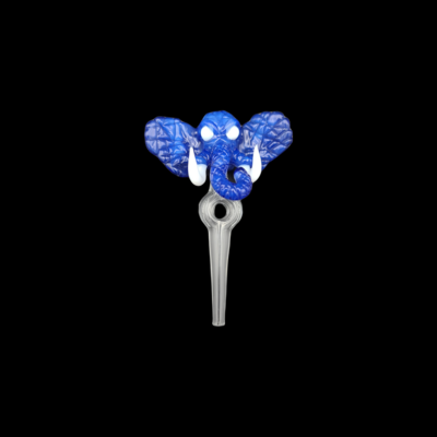 Obi Wook Glass (DE) Elephant Pendant / Dab Straw Combo - Blue 