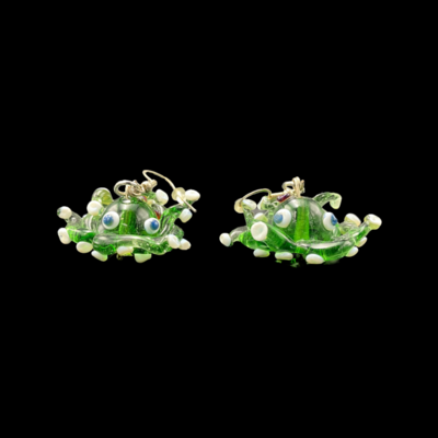 SaraMac Glass (FL) Octopus Earrings - Green