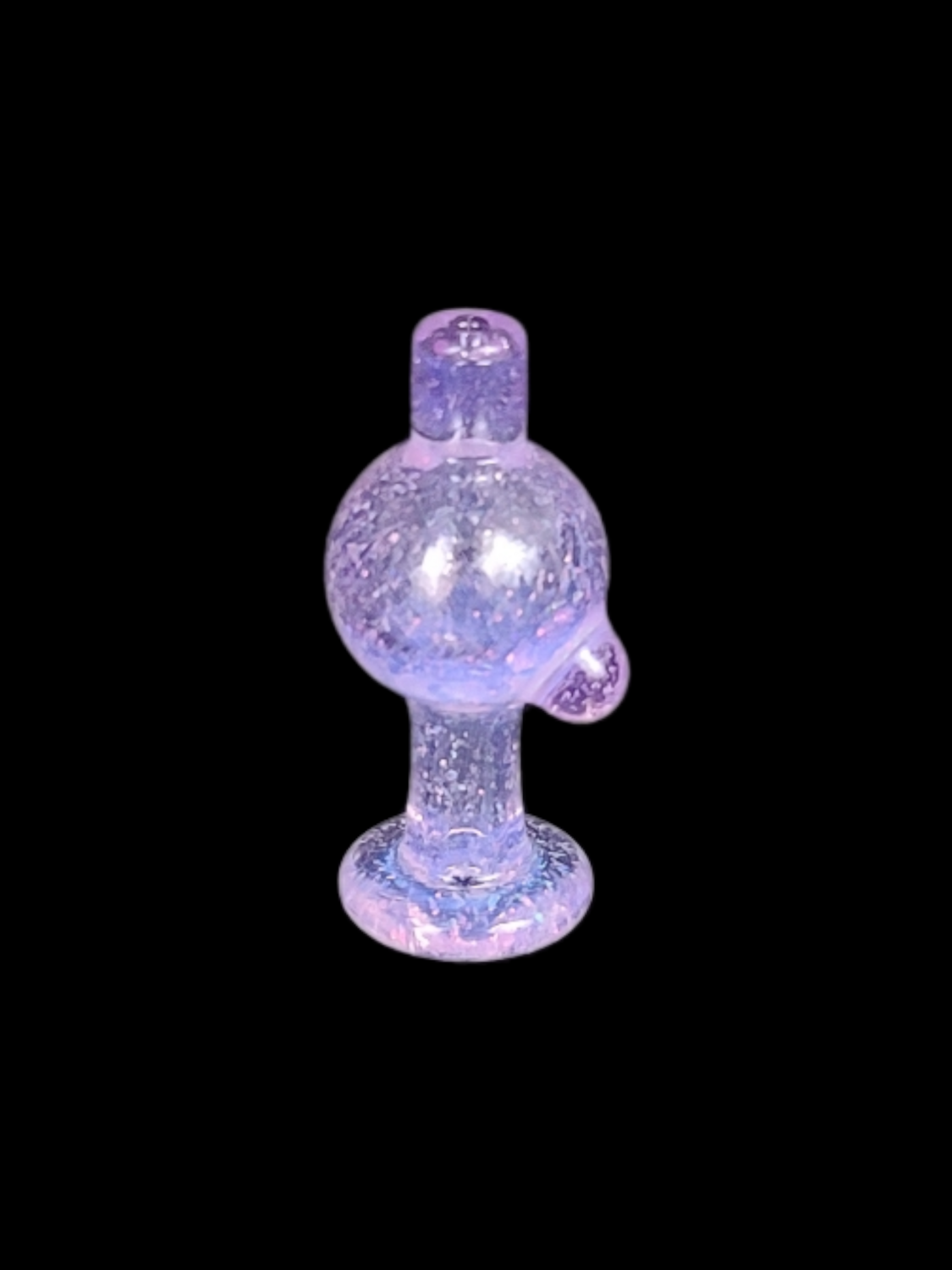 CreepySpooky Glass (FL) Bubble Cap - Purple Lilac w Crushed Opal