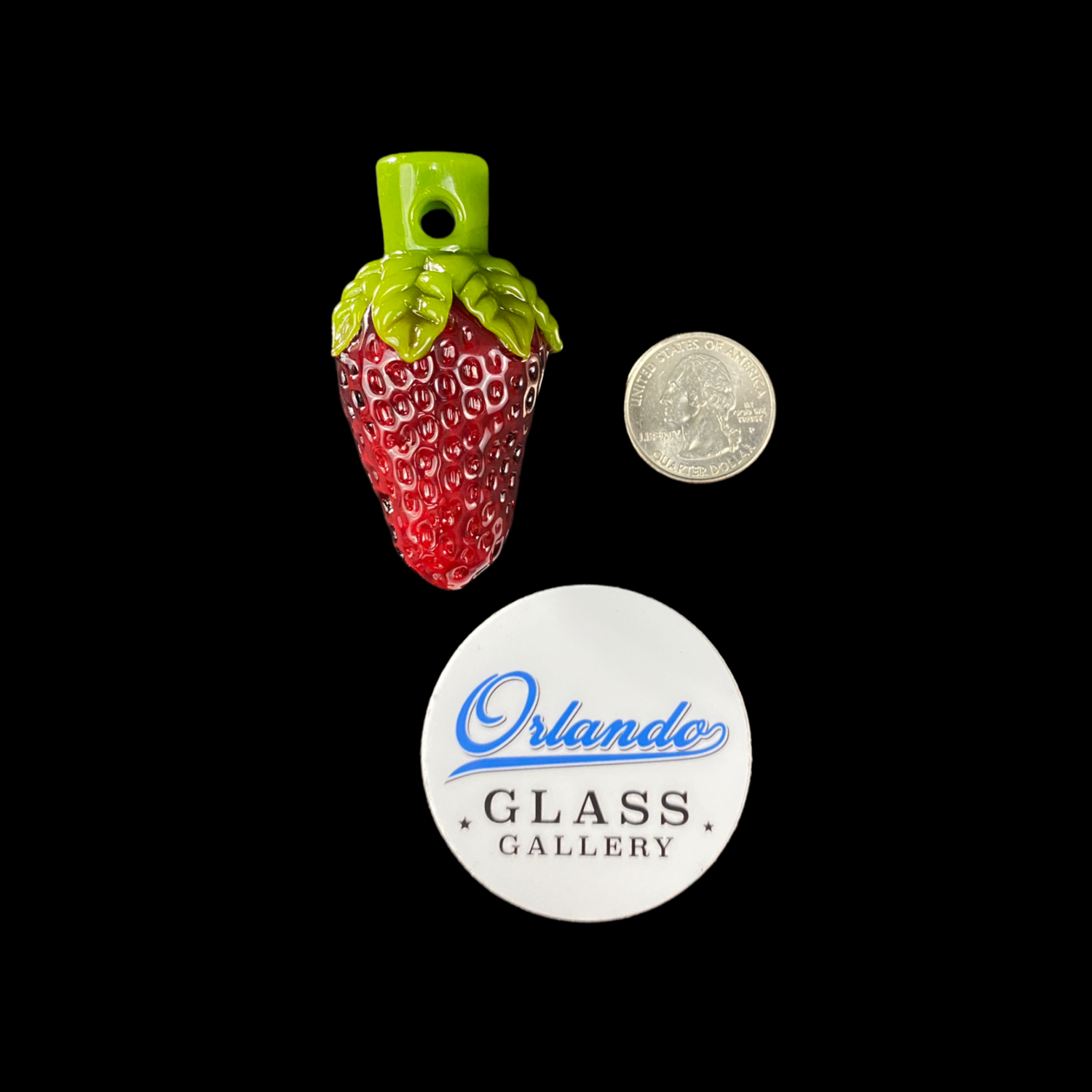 Strawberry Glass (FL) Full Size Berry Pendant - A