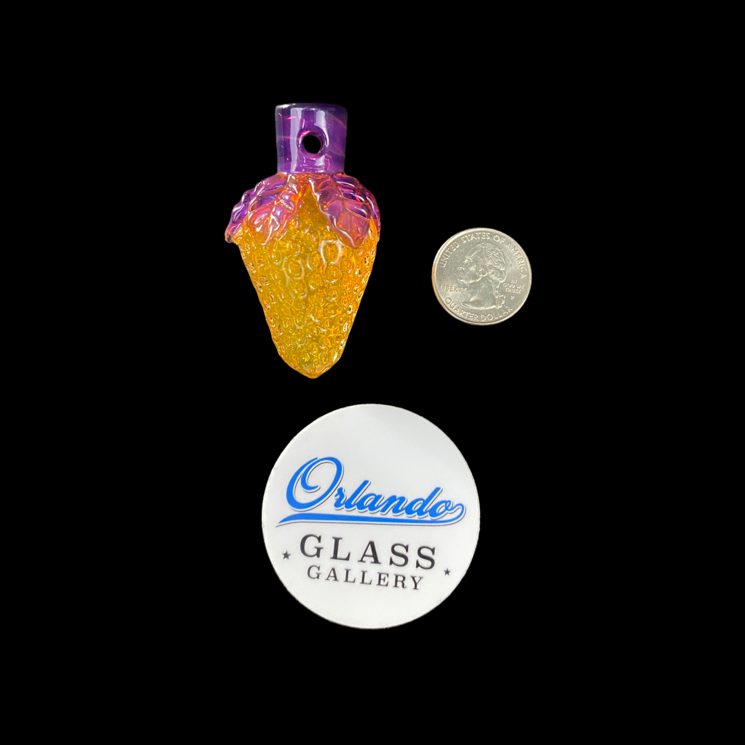 Strawberry Glass (FL) Full Size Berry Pendant - B