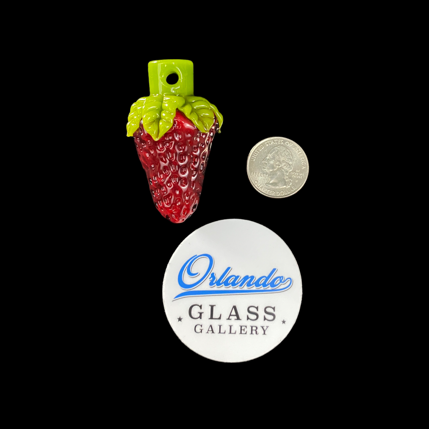 Strawberry Glass (FL) Full Size Berry Pendant - F