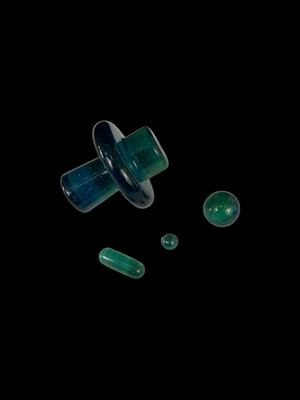 CreepySpooky Glass (FL) -Slurper Set - Blue Strardust over Sea Slyme