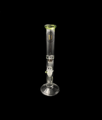 Diesel Glass (FL) 44x4 Color Tree Perc w/ Light Green and Linework Accents Straight Tube ( 49670 )